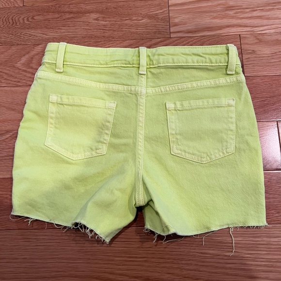 Girls Cat & Jack Neon Green Denim Shorts - Picture 2 of 4